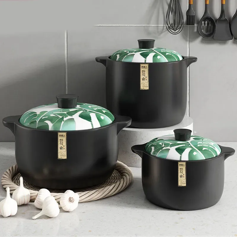 

Ceramic Casserole Pot Soup Pot Stew Pot Gas Household Open Flame High Temperature Crock Pot Large Capacity Congee Casserole