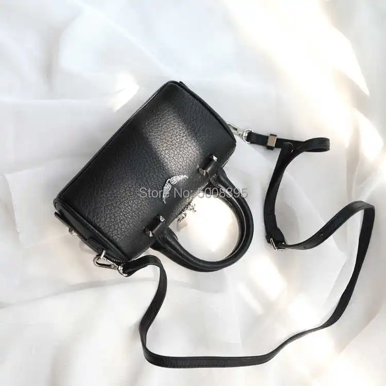 vender Bolsa De Descanso De Couro Do Plutônio Rachado Da Forma Preta Da Mulher Com Alça De Ombro Ajustável Crossover