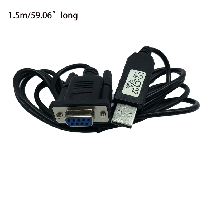 

Portable Data Line Safe 1.5m C-AT Dedicated USB Data Cable Black Flexible Data Line Compatible for Various Rs 232 H3CA