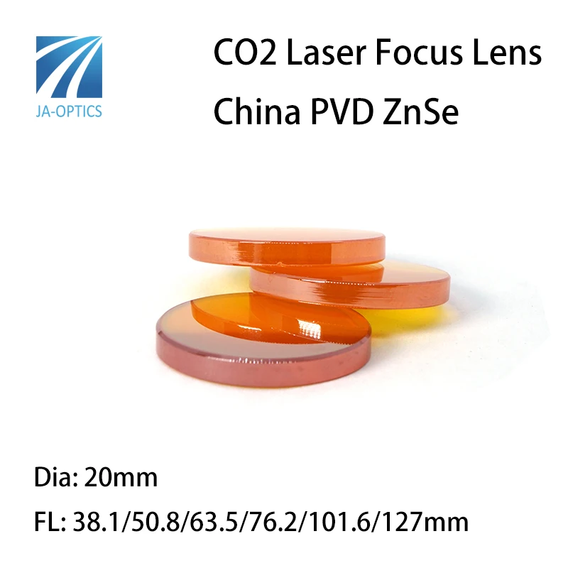 Фокусирующая линза JA-Optics из Китая PVD ZnSe диаметр 20 мм FL38.1 50 8 63 5 76 2 101 6 127 для