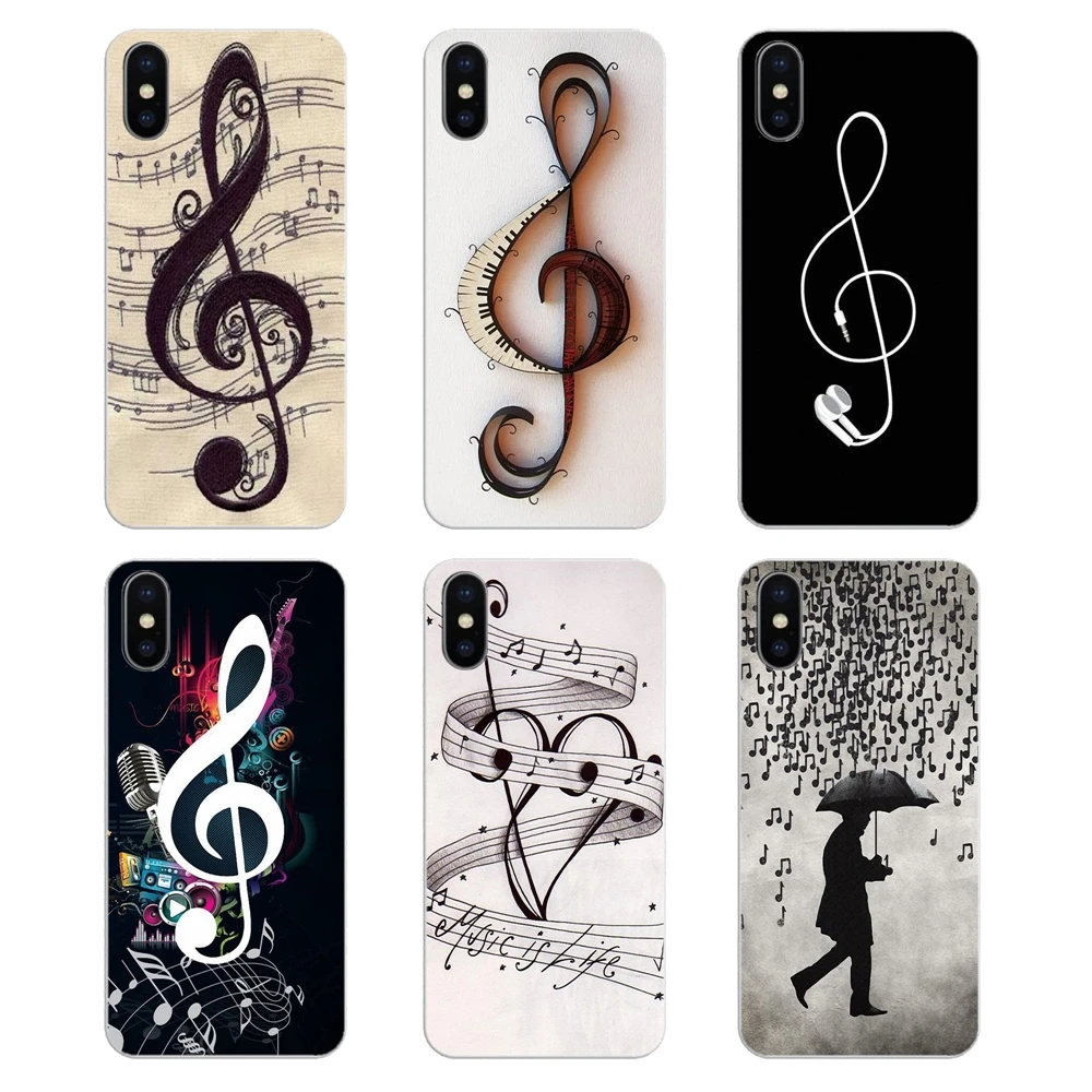 Мобильный телефон чехол для iPod Touch iPhone 4 4S 5 5S 5C SE 6 6S 7 8 X XR XS Plus MAX музыкальные ноты
