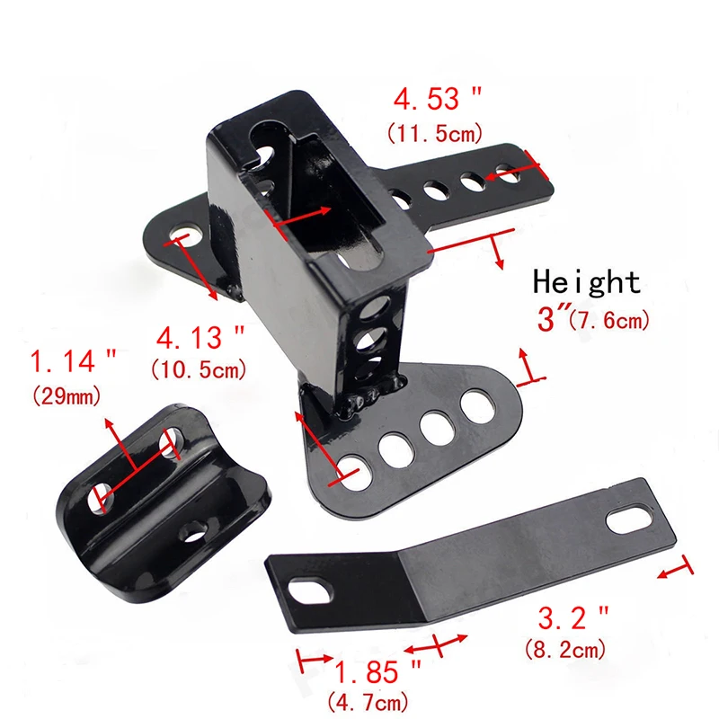 Black Fan-shaped Motorcycle Seat Parts Bracket Mounts selle Cafe Racer Motocross Cushion Pad For Harley Glide 2014-2016 |