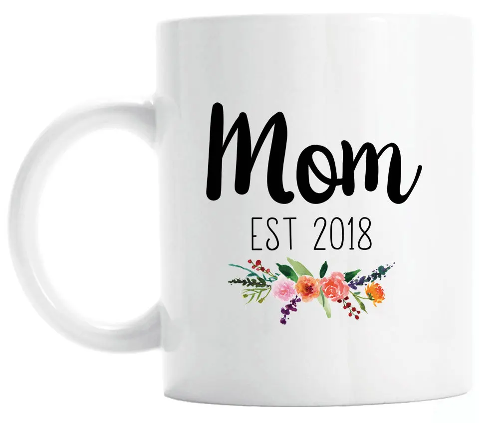 Mother Days Gift Mom Established Xxxx Coffee Mug 350ml Ceramic Milk Cup Mugs Gift Lid Spoon Mug