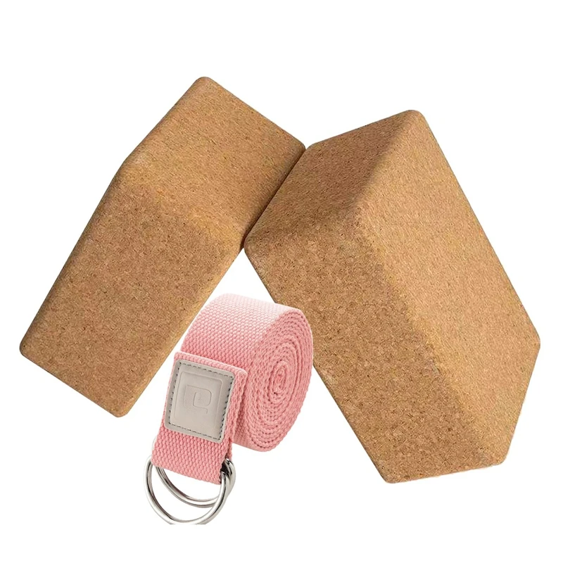 

Cork Yoga Block with Yoga Strap Natural Cork D-Ring Yoga Brick Cork Yoga Block Slip&Anti Tilt Perfect Yoga Equipment