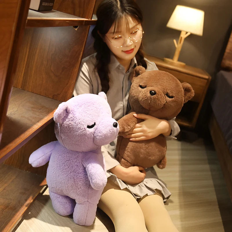 50 см спящий фиолетовый медведь плюшевая игрушка мягкая популярная мультяшная