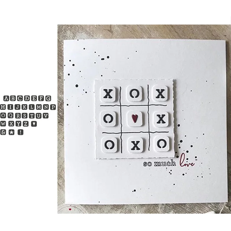 Набор квадратных кубиков алфавитов формы для резки металла трафарет