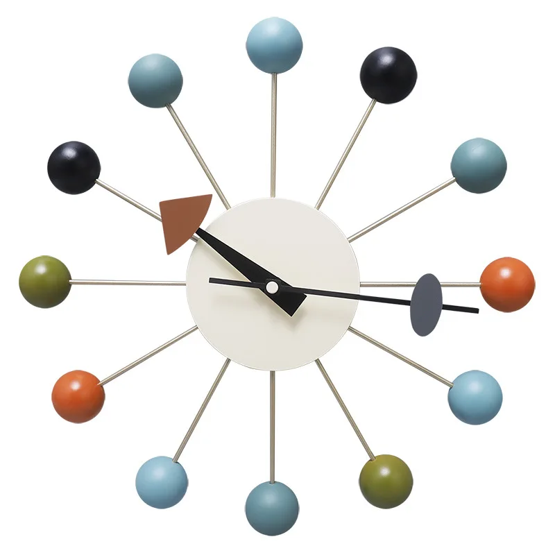 

Wrought Iron Metal Wall Clock Balls Creative Handmade 3d Led Digital Alarm Clocks Wall Simple Clocks for Living Room Reloj Pared