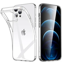 Funda transparente ultrafina para iPhone, carcasa trasera de silicona TPU suave para modelos 13, 12, 11 Pro, XS Max, XR, X, 12 Mini, 6, 7, 8 Plus