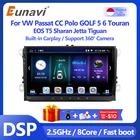 Eunavi 2 Din Android 10 автомобильное радио GPS для VW Passat B6 B7 CC Polo GOLF 5 6 Touran EOS T5 Sharan Jetta Tiguan Seat DSP Multimedia