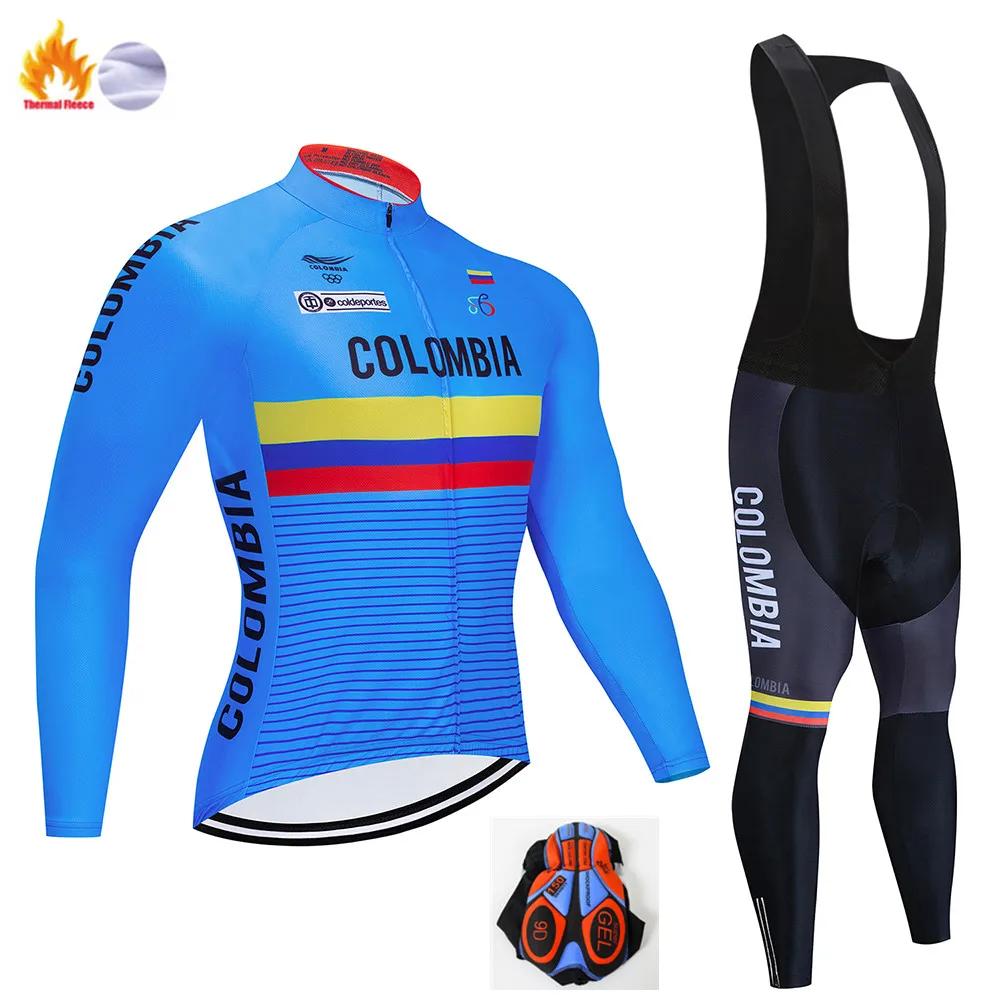 Winter Cycling Suit Зима, теплый флисовый комплект с длинным рукавом для езды на велосипеде, комплект для велоспорта, зимняя одежда для велоспорта, Ropa de invierno - Цвет: Winter Cycling Suit