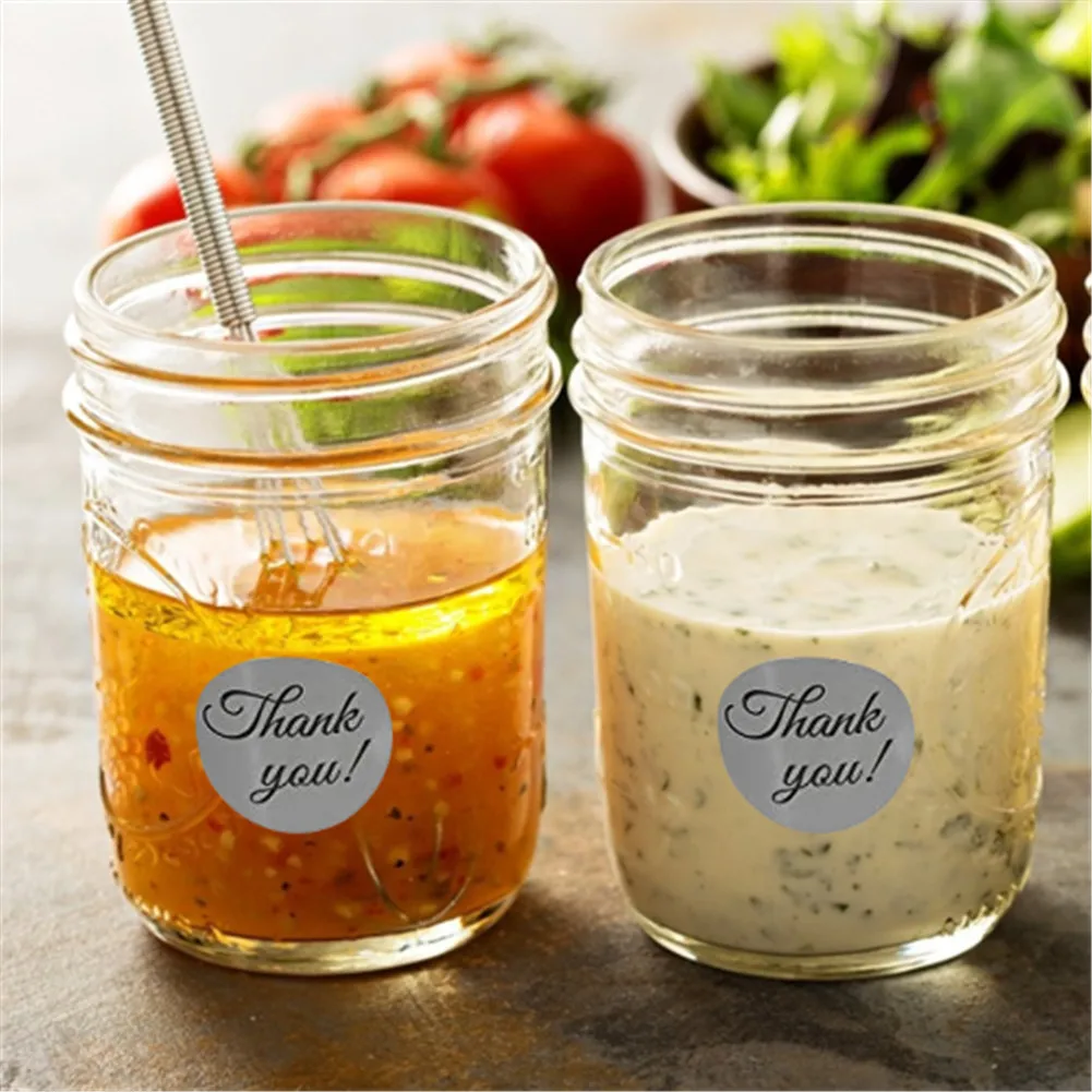 

500x Silver Gift Tags Paper With 'Thank YouFor DIY Gifts Of Wedding Birthday Party Seal Sticker For Bakery Pastry Package DIY