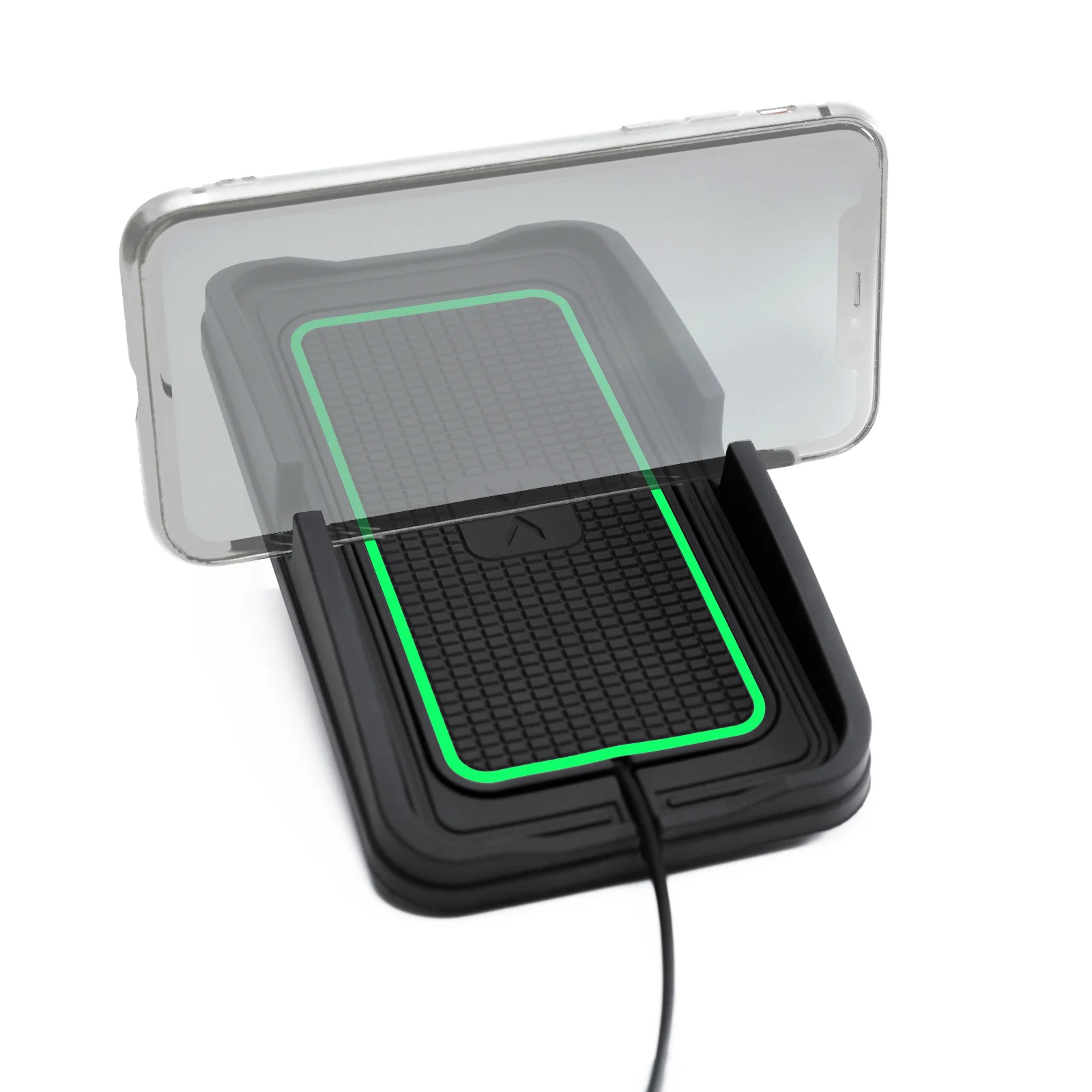 polmxs car fast wireless charger silicone pad cradle 15w for samsung s22 s21 iphone 13 12 11 8 max wireless car charging holder free global shipping