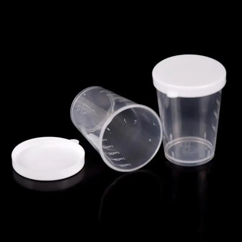 Пластиковые мерные чашки с крышкой и градуированным мерным стаканом 10 шт. 30/50 мл