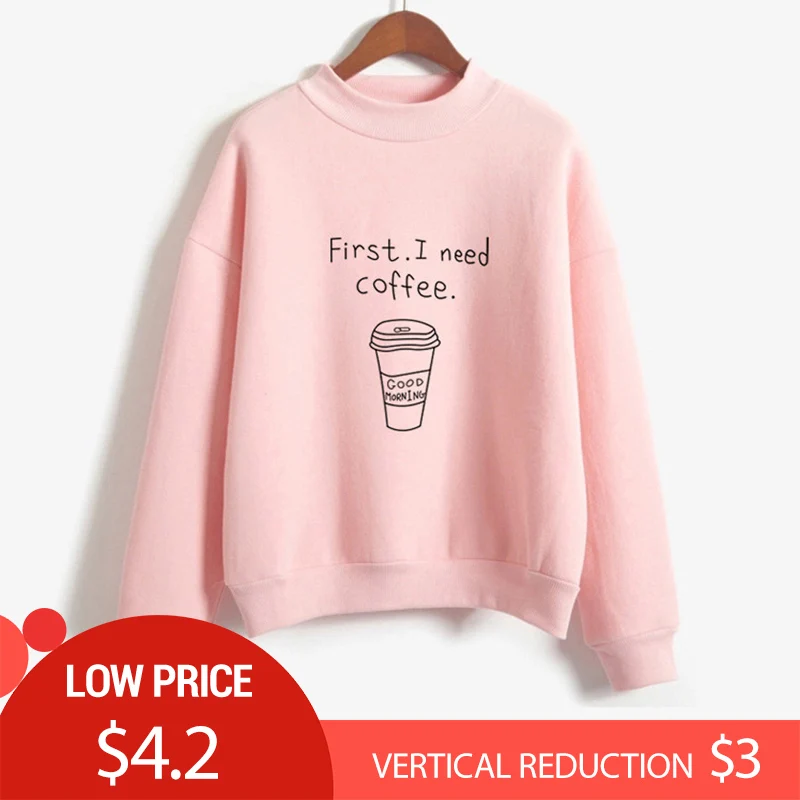 CHAMSGEND одноцветная толстовка с рисунком кофейной чашки женские толстовки