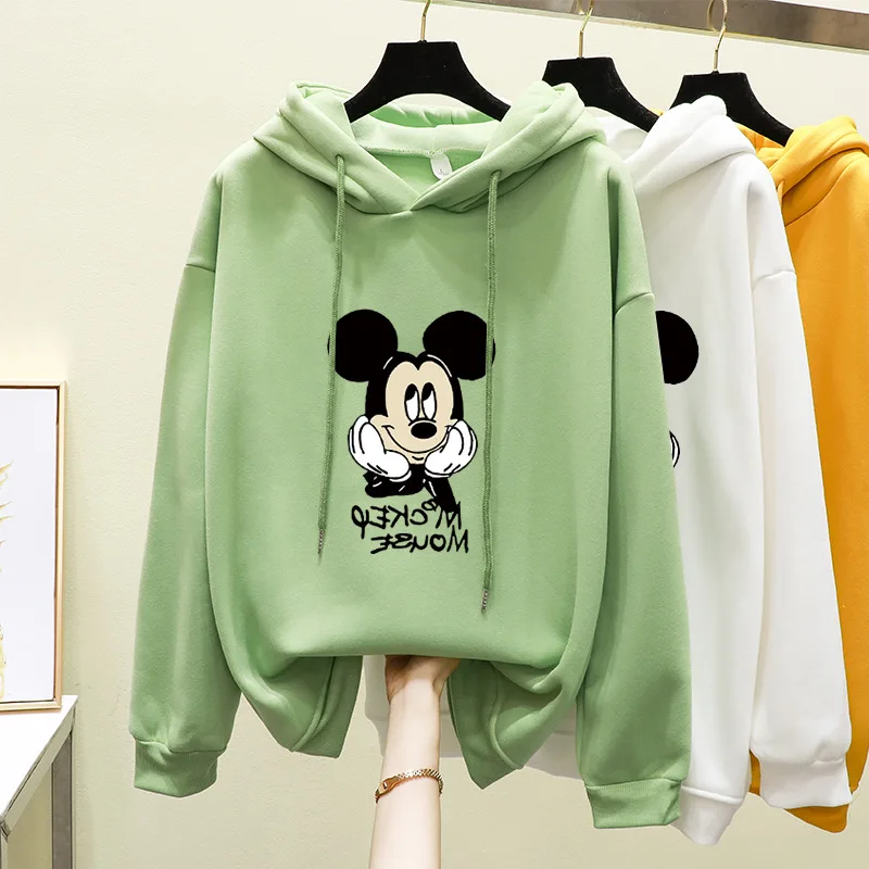 

2022, женские толстовки с капюшоном Disney, толстовки с рисунком Микки Мауса, Топ с длинным рукавом, женская одежда, новые горячие толстовки, Женс...