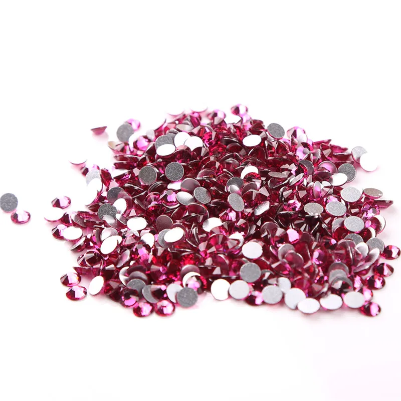 SS3 SS30 фуксия кристаллы стразы горячей фиксации с плоской задней частью клей для