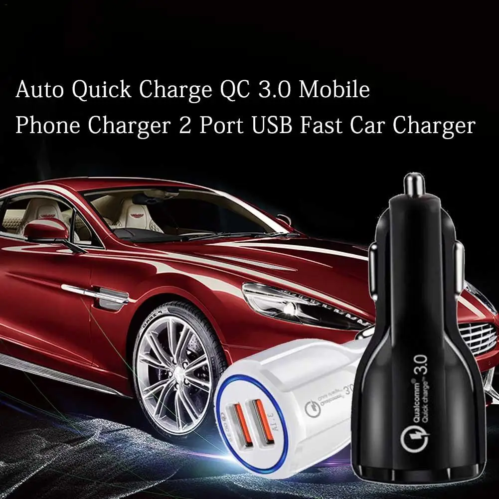 

Car Phone Charger QC 3. 0 Car Charger Dual Port Car Charger Type Quick Charge For mobile phones Car Interior Accessories