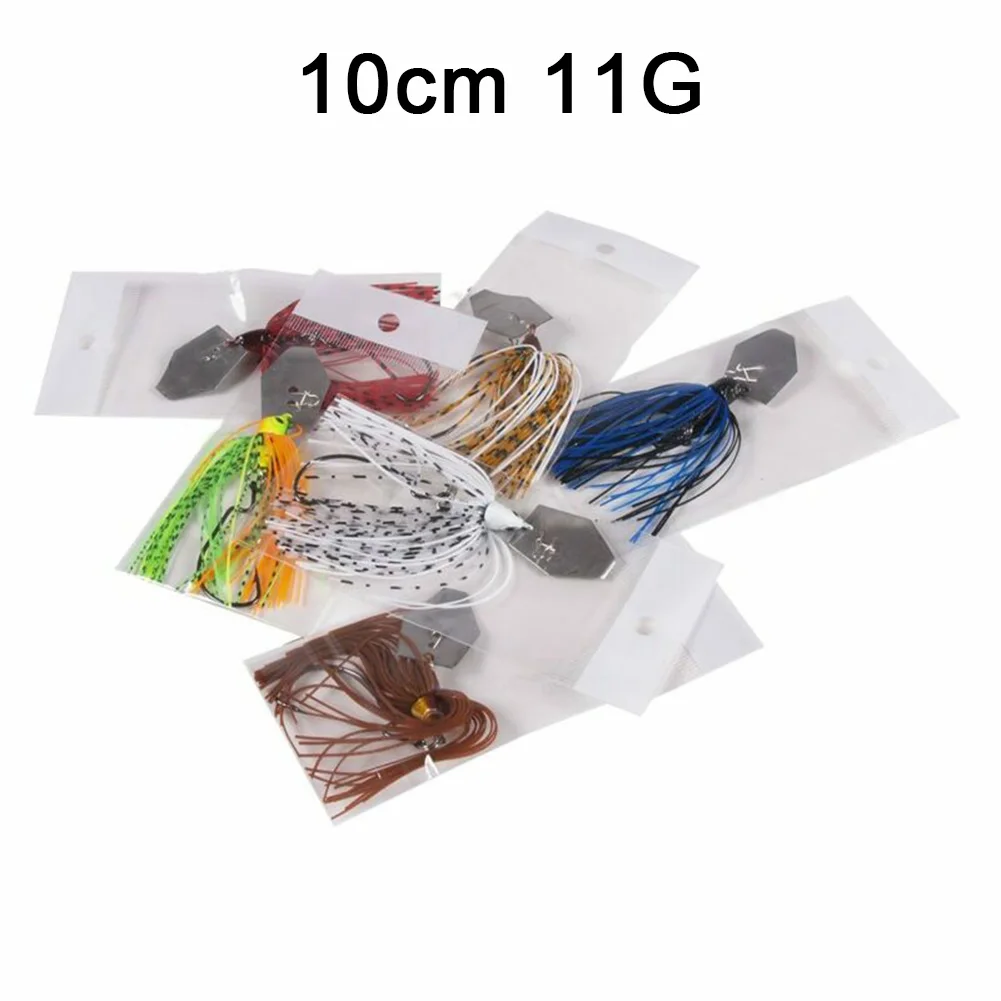

6pcs 11g Blade Bait With Rubber Skirt Fishing Lures Rotating Fish Type Anti-Hanging Bottom Simulation Fishing Bait Tackle