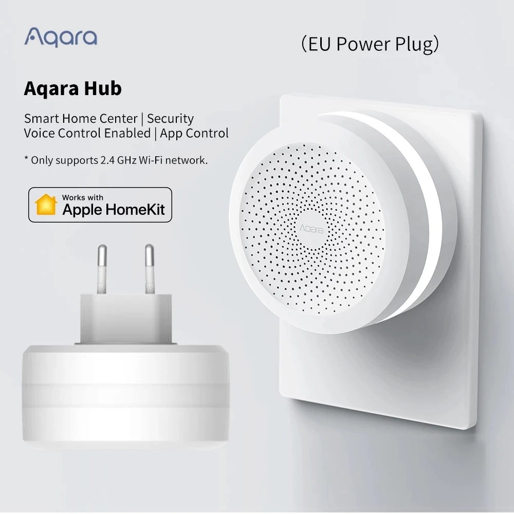 Шлюз Aqara Gateway Wi Fi ZigBee со светодиодной подсветкой хаб с европейской розеткой умное