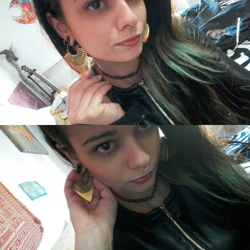 Индийский Племенной латуниевые серьги подвески с цветочным узором нарядная