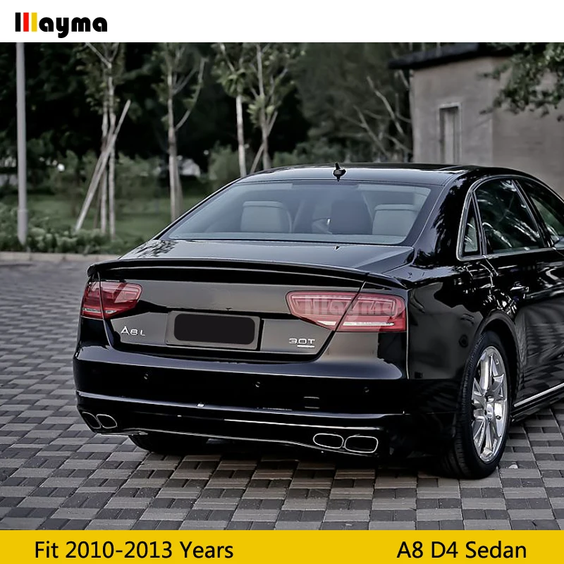 Задний спойлер на багажник из стекловолокна ABT для AUDI A8 D4 2010 2011 2012 2013 года