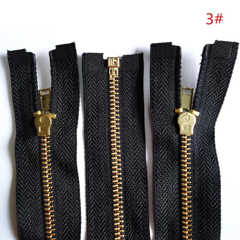 

Brass Metal 3# 5Pcs 30-60CM Open-end Zipper Black Nylon Coil Zipper