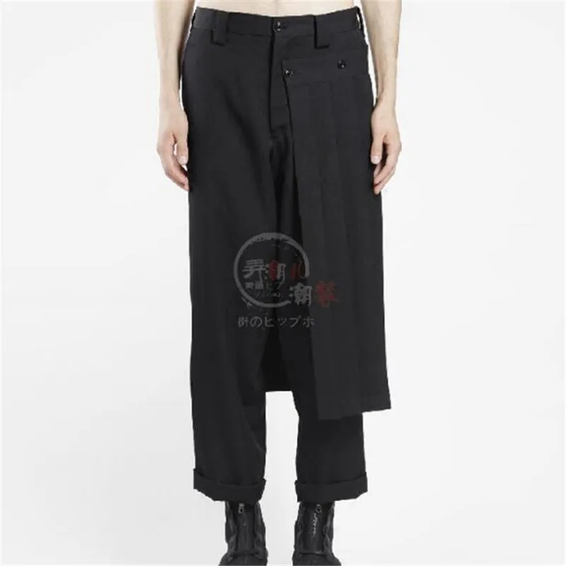 Stitched straight skirt pants non-mainstream men's nine-point pants  27-44!Large size custom size men's pants