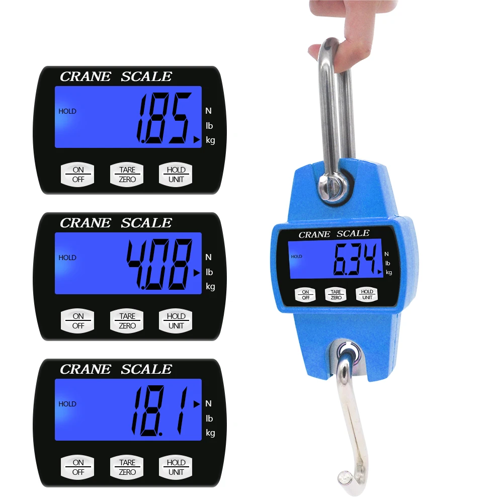 B&aacute;scula de gr&uacute;a peque&ntilde;a de 300KG/660LBS, balanza electr&oacute;nica Digital LCD port&aacute;til, b&aacute;scula colgante, herramienta de peso de alta resistencia para el mercado de granja dom&eacute;stica-2
