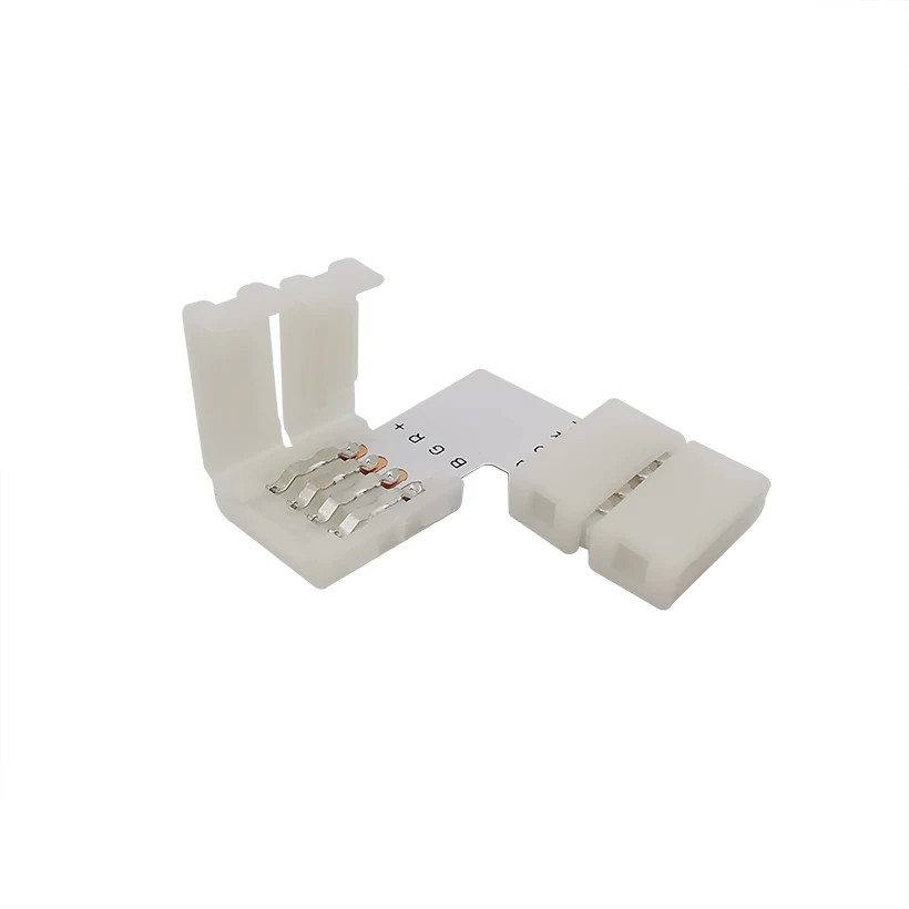 4Pin 10mm RGB L Shape Right Angle 90 Degree Corner Solderless Connecting LED Connector for 5050 Strip Light | Обустройство дома