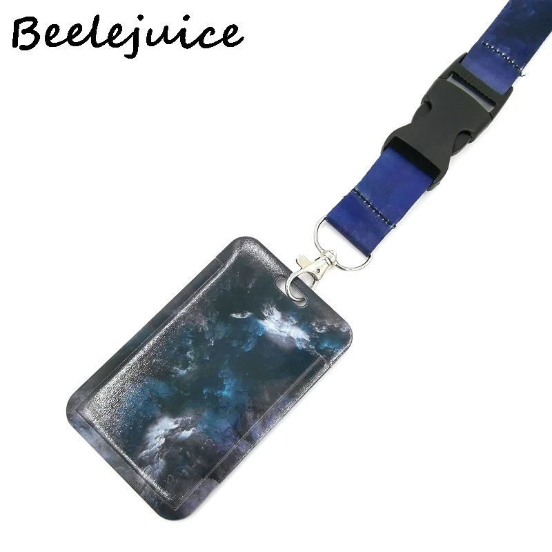 

Nebula Starry Sky Creative Lanyard Card Holder Student Hanging Neck Phone Lanyard Badge Subway Access Card Holder Accessories