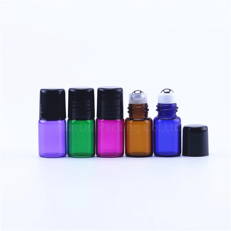 5 шт. упак. 2 мл Янтарный синий зеленый тонкий стеклянный рулон на бутылке пробный