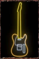 telecaster neon sign room decoration retro vintage metal sign tin sign tin plates wall decor for home club man cave cafe pub