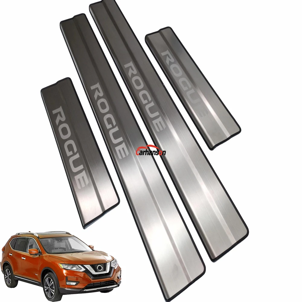 Для автостайлинга Nissan Rogue из нержавеющей стали обшивка порога Накладка дверной