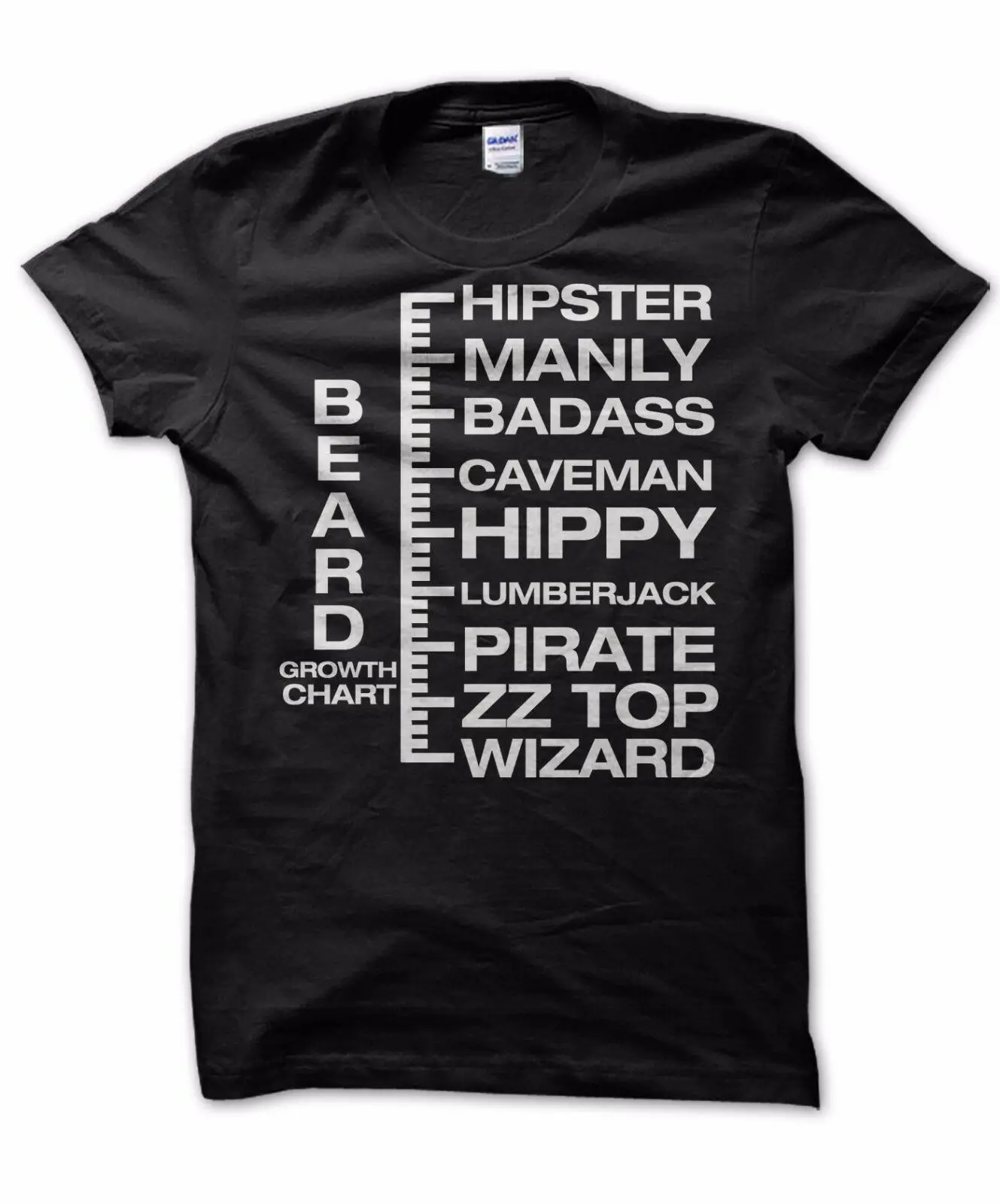 Beard Growth Chart t-shirt hipster to wizard beard present funny gift | Мужская одежда