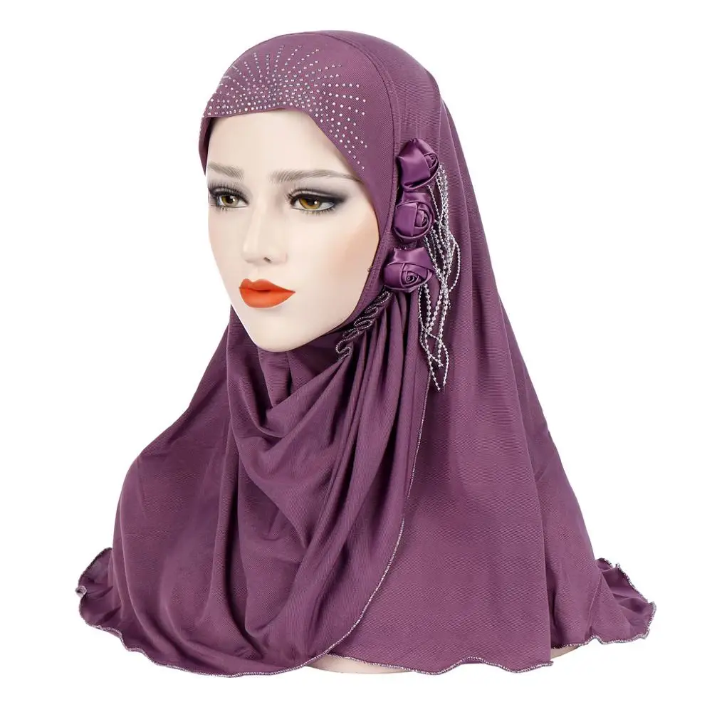 

Muslim scarf for women solid color floral shawl hijab femme musulman arab wraps headscarf hijabs islamic head scarves