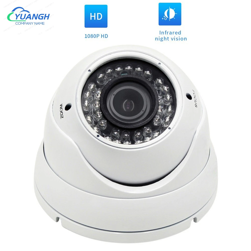 

1080P HD CCTV Camera AHD Metal Dome 2.8-12mm Manual Zoom Lens OSD Menu IR Night Vision Home Security Camera 2MP