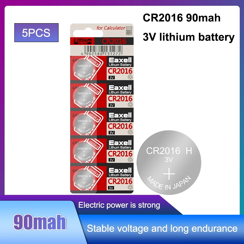 5 шт. Кнопочная батарея для часов Eaxell CR2016 3 в | Электроника