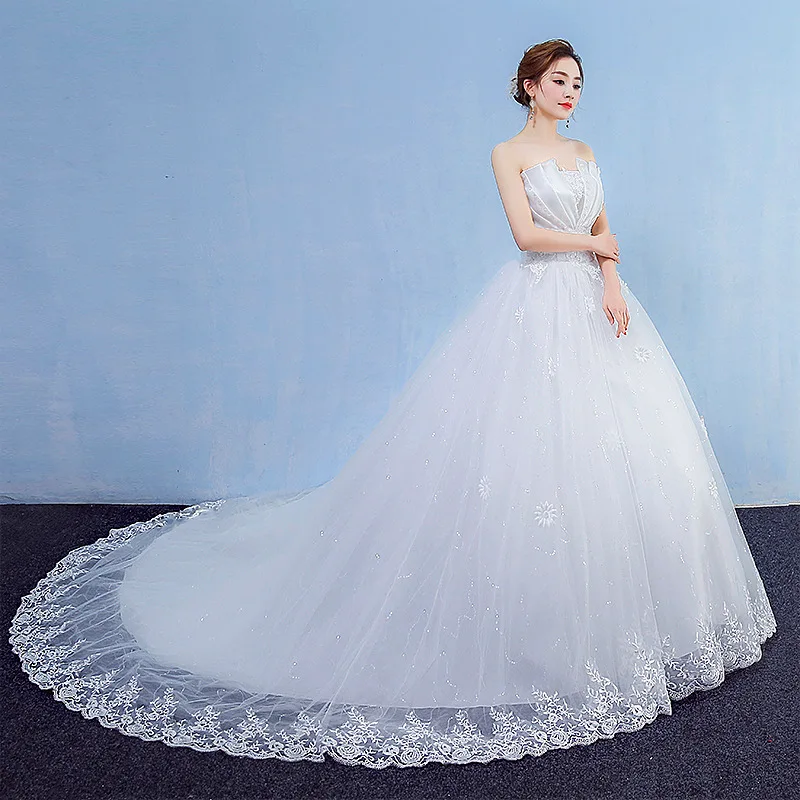 Robe De Mariee свадебное платье 2020 Новое сексуальное без бретелек рукавов с длинным