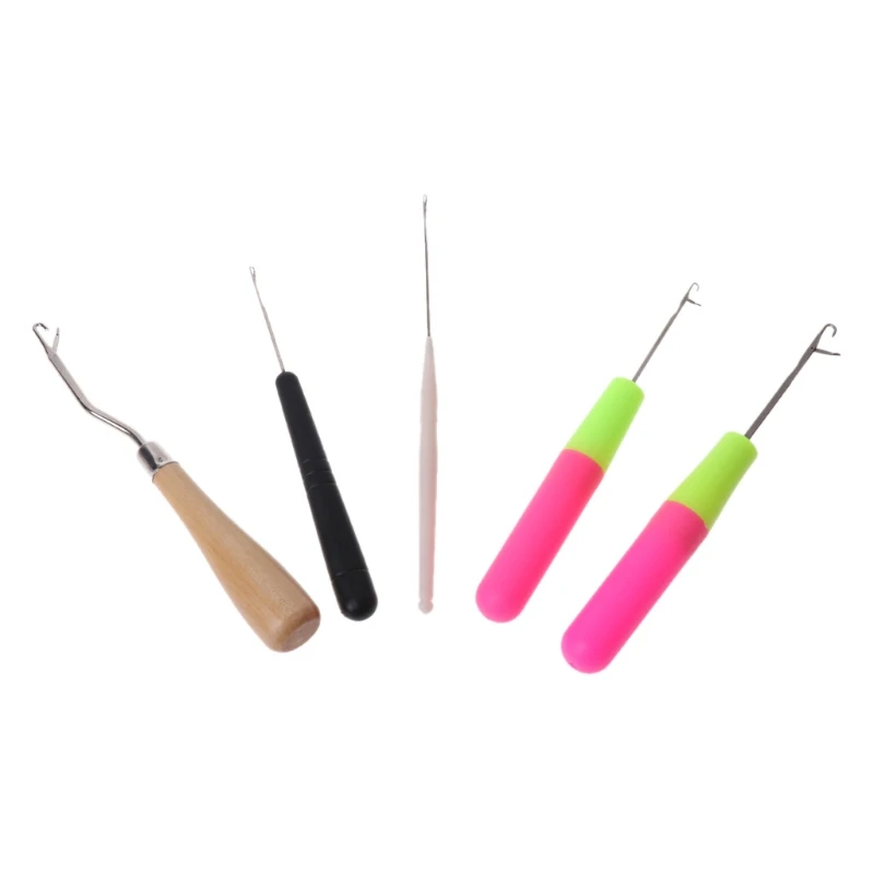 

5pcs/Set Plastic Crochet Needle Braiding Latch Hook Weaving Hair Dreadlock Craft 23GB