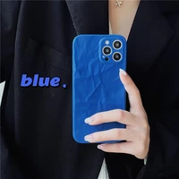 retro wrinkle art blue emerald green shockproof phone case for iphone 13 11 12 pro max xr xs max 7 8 plus 7plus case cute cover