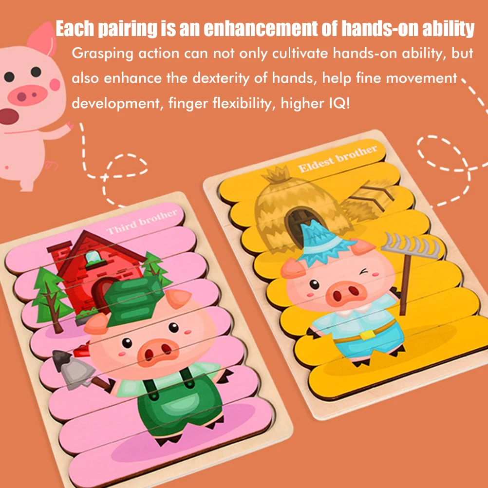 Деревянные пазлы образовательные головоломки для детей раннего образования