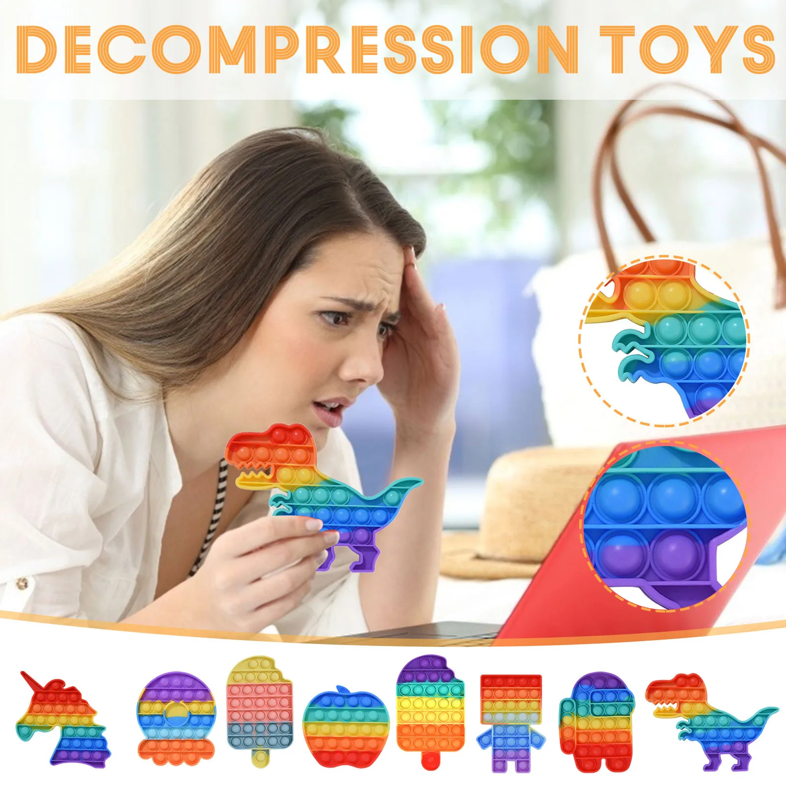 

Fidget Toys Hand Push Bubble Sensory Toy Autism Special Needs Stress Reliever Simple Dimple Toys Anxiety Squeeze Gift Pops Its