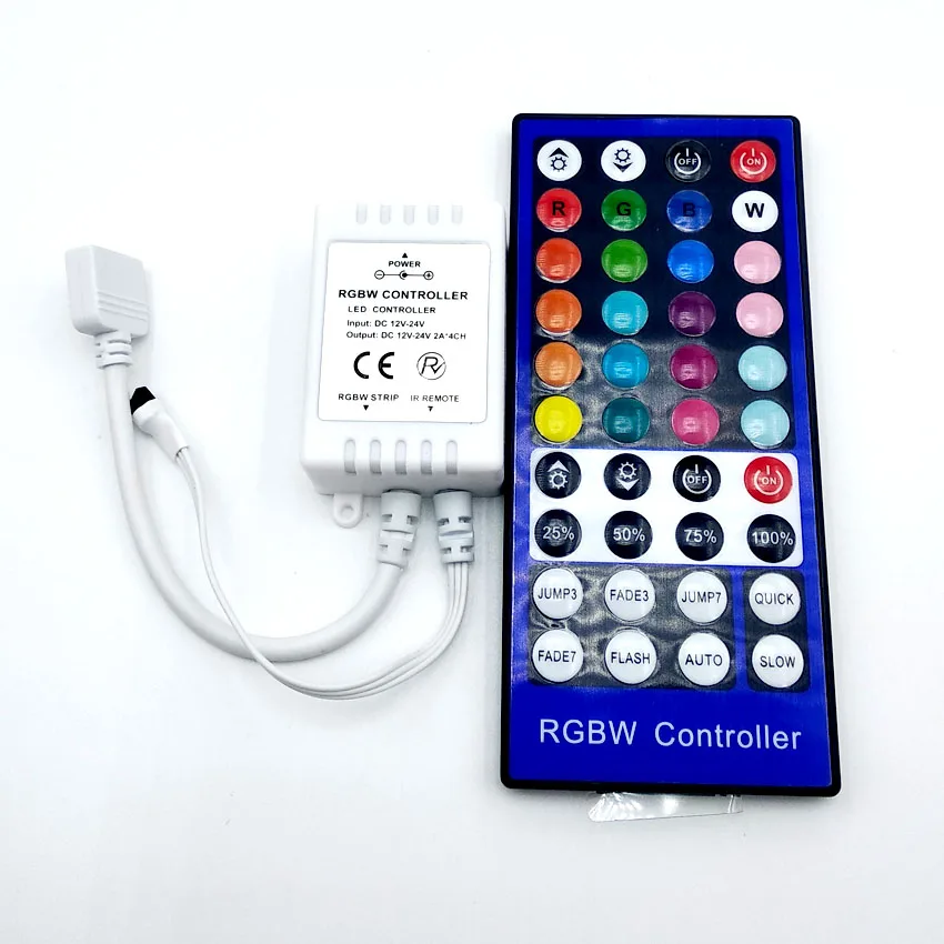 

40key RGBW Controller with 40 Keys IR Remote control 5050 strips RGB white light, DC12-24V Input For SMD 5050 LED Strip Lights