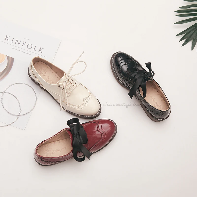 spesifikasi Pantofel Wanita Pergelangan Kaki BootsPlatform Hitam Sepatu Kulit Asli Musim Gugur Kartun Animasi Sepatu Untuk Wanita Sepatu