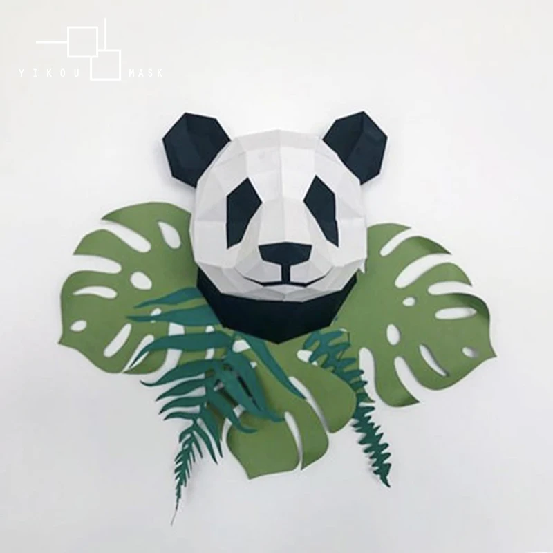 Ins гигантская голова панды 3d Бумага DIY ручной работы современное простое