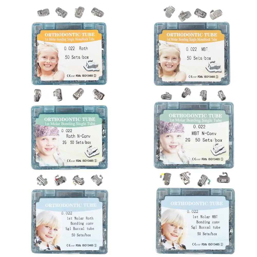 

Dental Orthodontic Buccal Tube for First Molar Bondable Non/Convertible 022 Roth/MBT