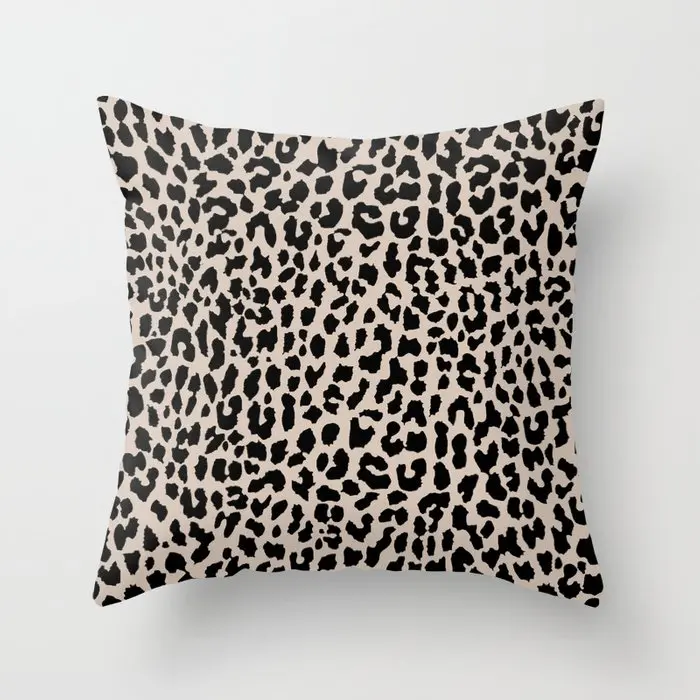 

Tan Leopard Decorative Pillowcases Cotton Linen Throw Pillow Case Home Sofa Decor Pillowcase
