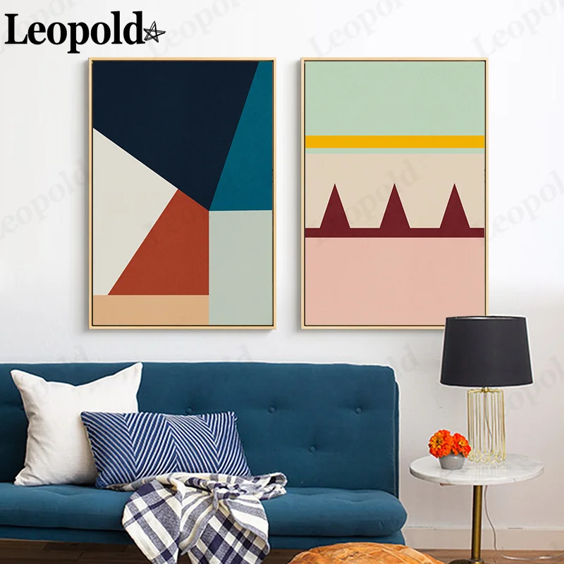 

Modern Abstract Geometric Poster Creative Color Geometric Painting Wall Art Nordic Living Room Room Decoration Accessories