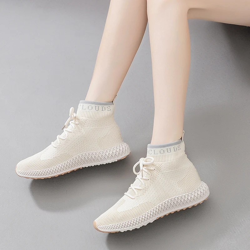 Женская обувь увеличивающая рост ботинки с острым носком тканевая женская без