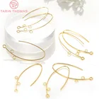 6 шт., латунные серьги-кольца с 3 отверстиями, 24 к